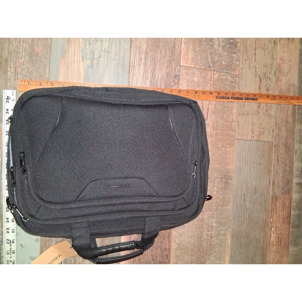 KROSER 18" Laptop Bag Expandable Laptop Briefcase RFID NEW ALL BLACK BAGS BIN - Picture 11 of 12